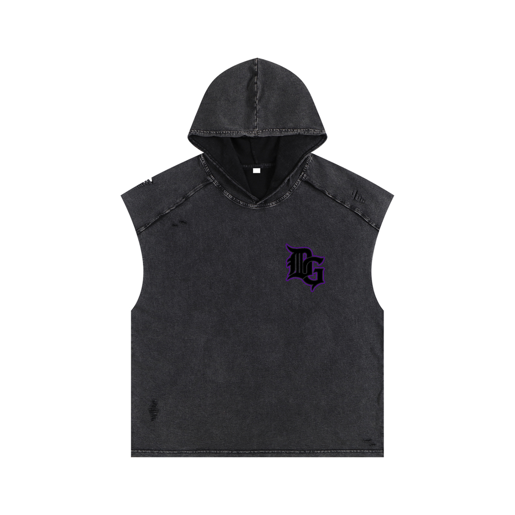 Snow Washed Boxy Hooded Tank Top