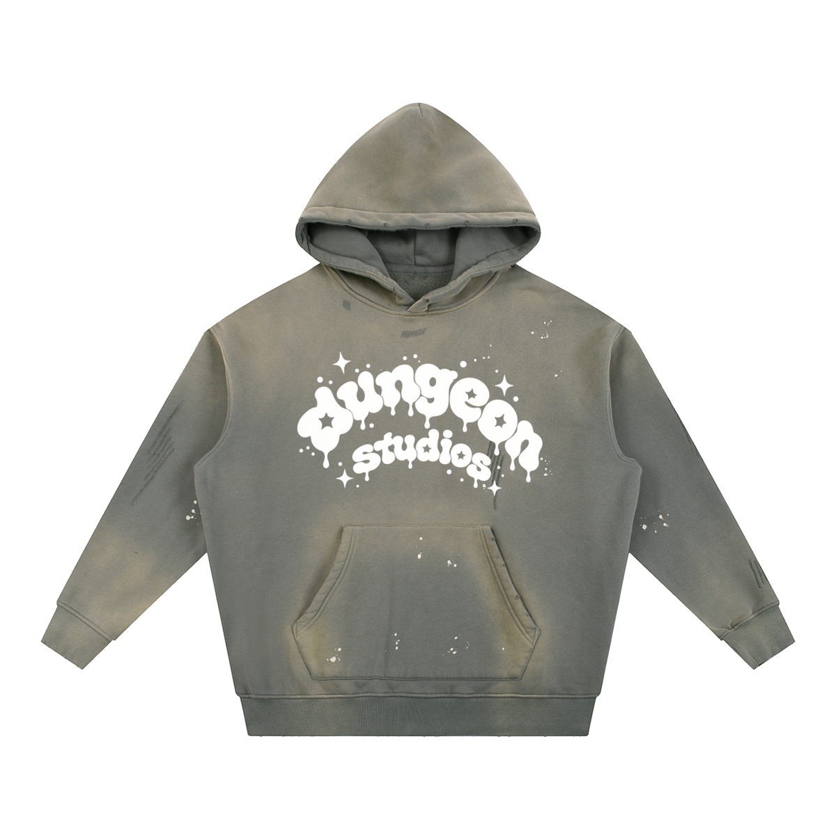 Vintage Washed Frayed Fleece Hoodie