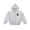 Contrast-Stitched Boxy Fleece Zip Hoodie