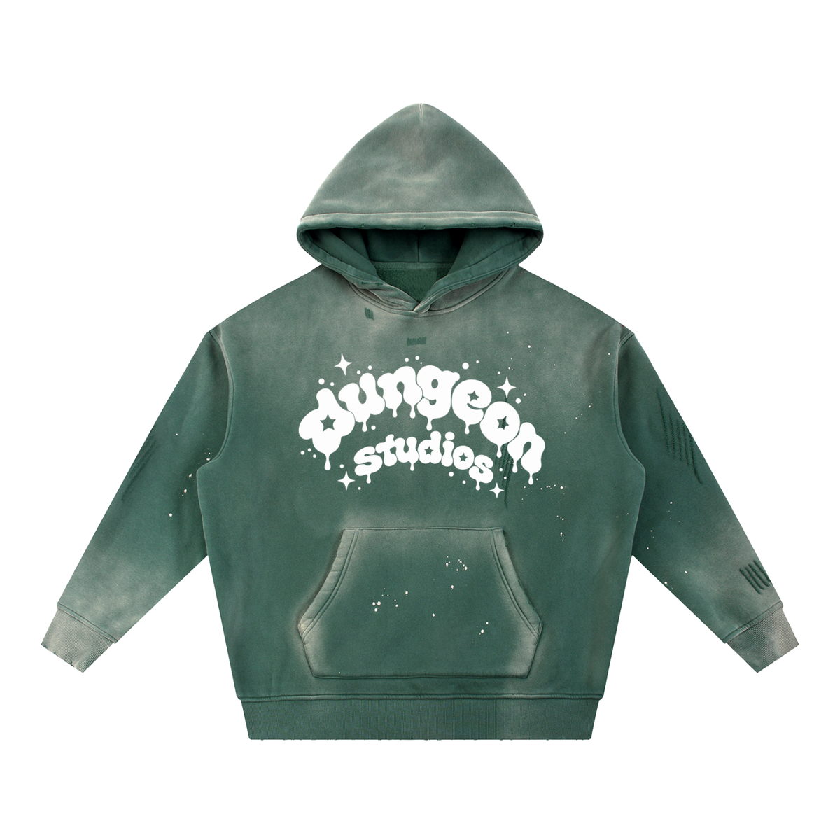 Vintage Washed Frayed Fleece Hoodie